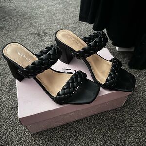 Sincerely Jules Black Braided Heels